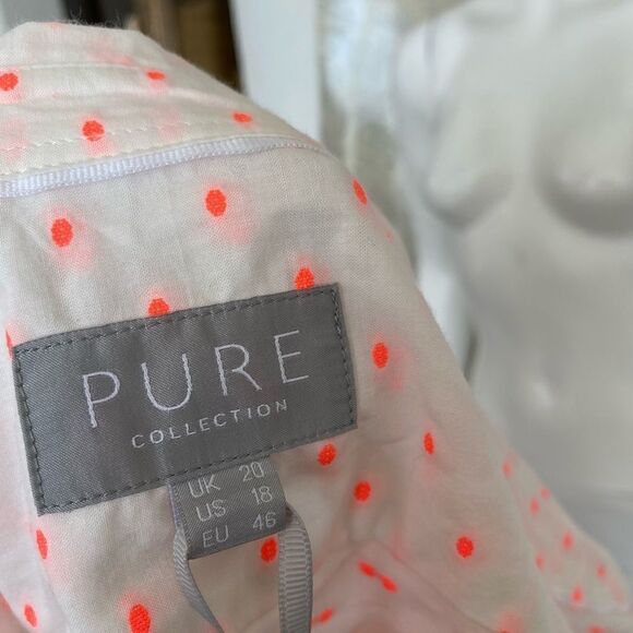 Pure Collection Neon Dobby Cotton Shirt Size 18 - Picture 12 of 12